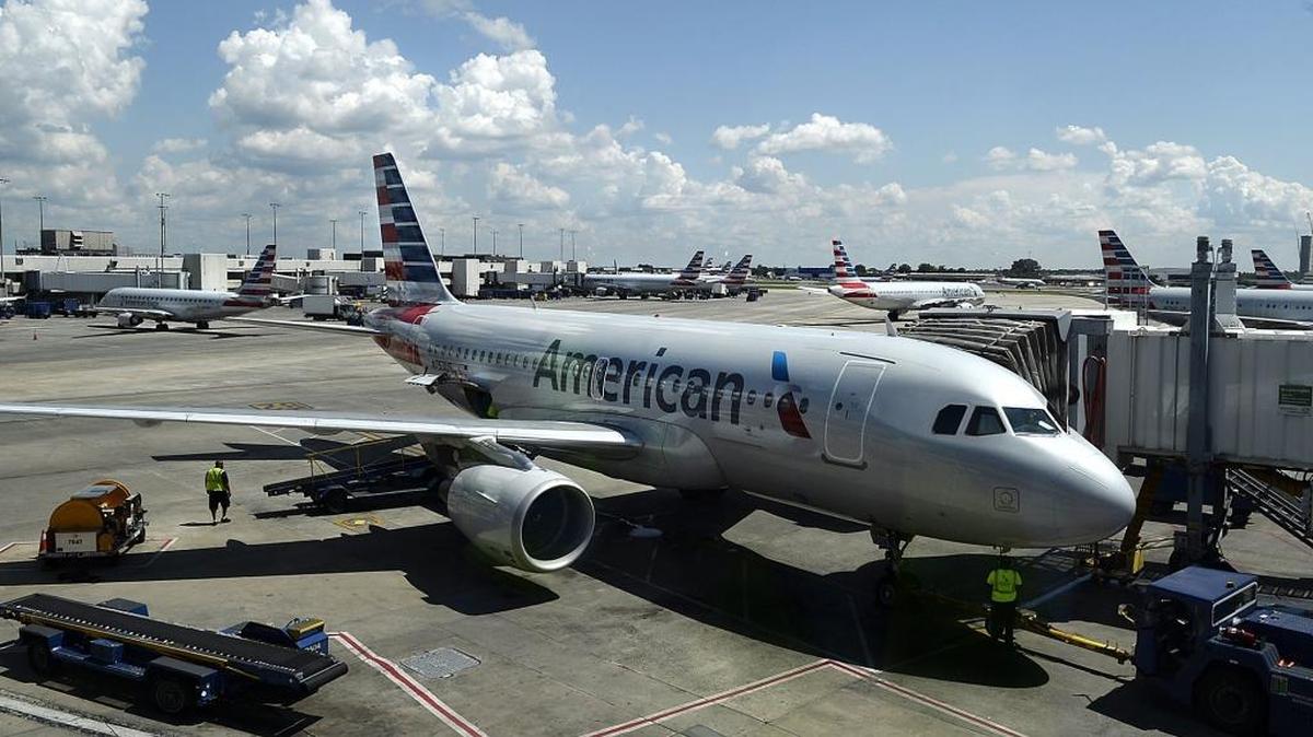 An American Airlines jet at Charlotte Douglas International Airport