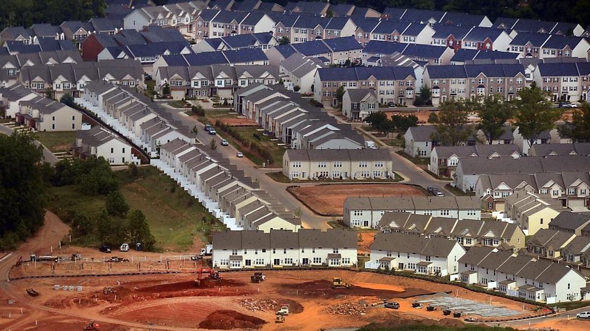 Townhouse construction in southwest Charlotte, one of the areas developers are planning to build more.
