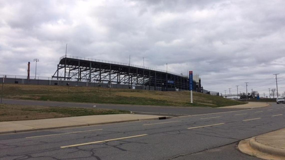 Turn four at Charlotte Motor Speedway