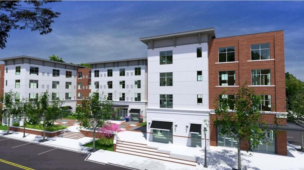 Rendering of planned hotel in Davidson.