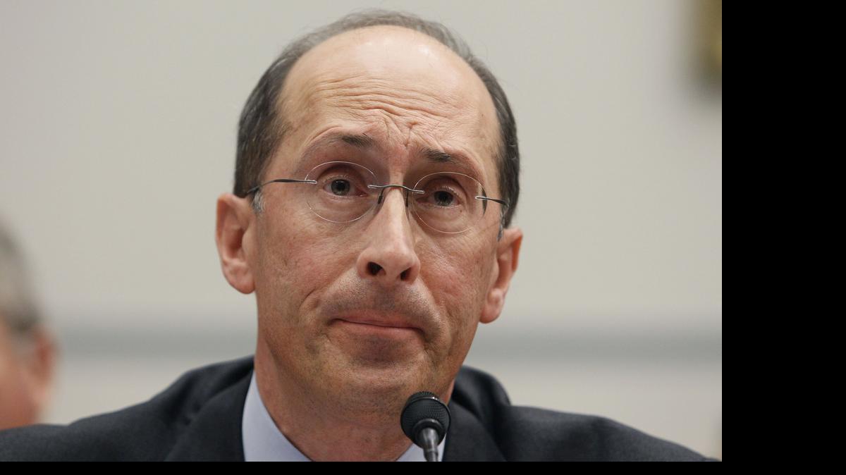 
Current Fannie Mae CEO Tim Mayopoulos, Bank of America’s former general counsel, testifies on Capitol Hill in Washington, during a 2009 hearing on the federal government’s role in the Bank of America-Merrill Lynch merger.
