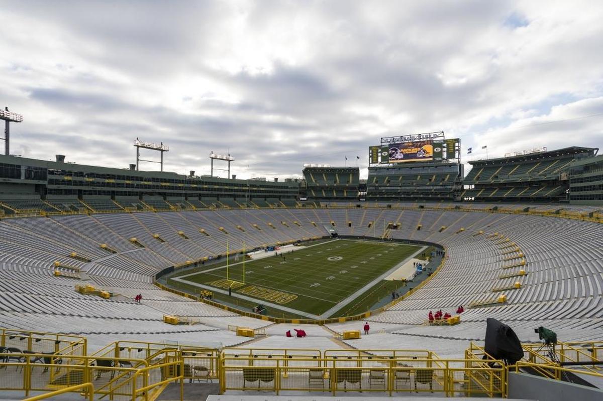 Lambeau Field prior to an NFL football game between the Green Bay Packers and Baltimore Ravens Nov. 19, 2017, in Green Bay, Wis. Packers fans own shares of their team, but the NFL prohibits that type of ownership now.