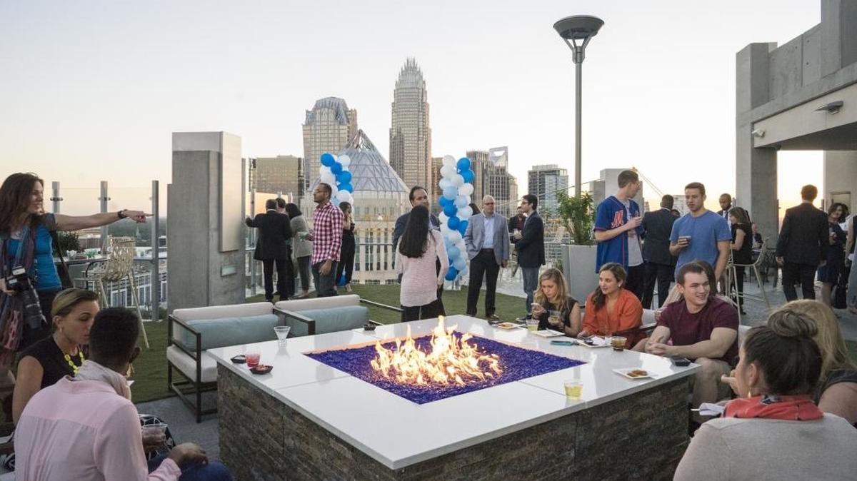 Rent growth is slowing and costs are rising for developers, which could slow Charlotte’s growing apartment market. Here, SkyHouse apartments celebrated their grand opening of a new tower in 2015.