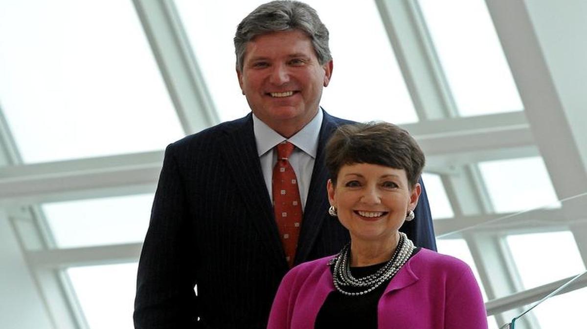 Piedmont Natural Gas CEO Thomas Skains and Duke Energy CEO Lynn Good.