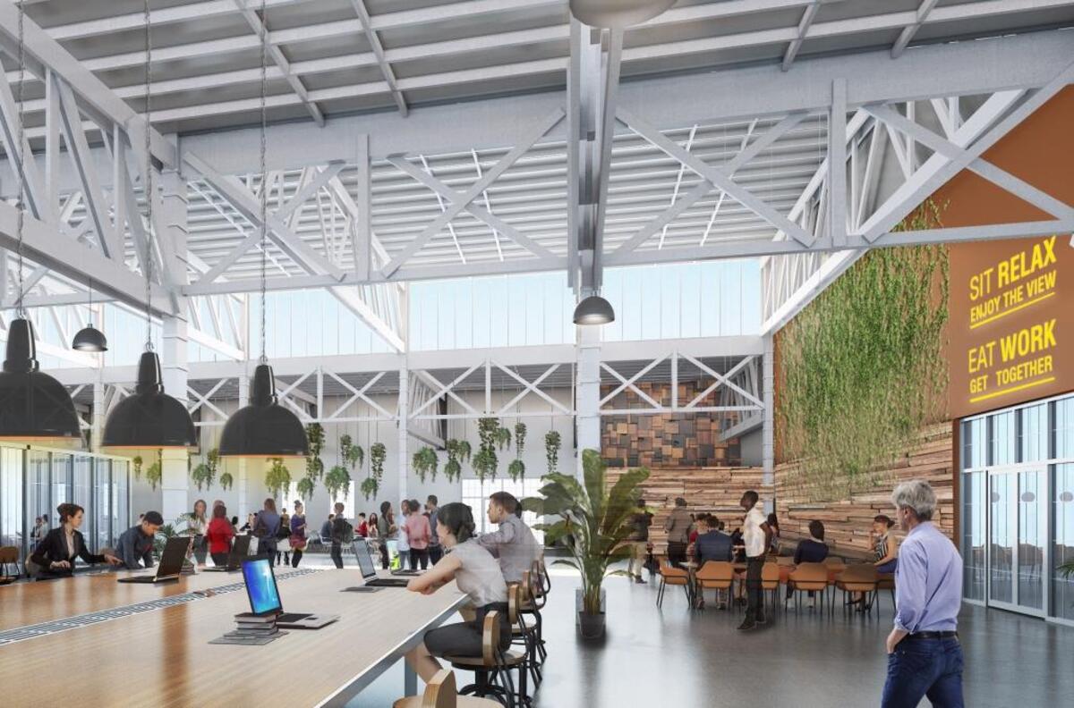Rendering of the interior of the Gama Goat Building.
