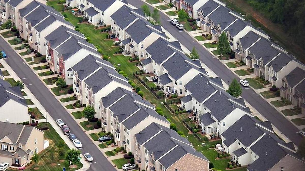Rows of houses line Park South Station in south Charlotte in a May 2015 file photo.