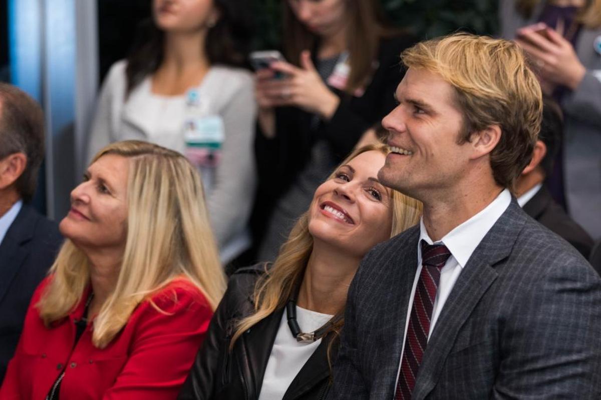 Kara and Greg Olsen at Levine Children’s Hospital on Tuesday, Nov. 14