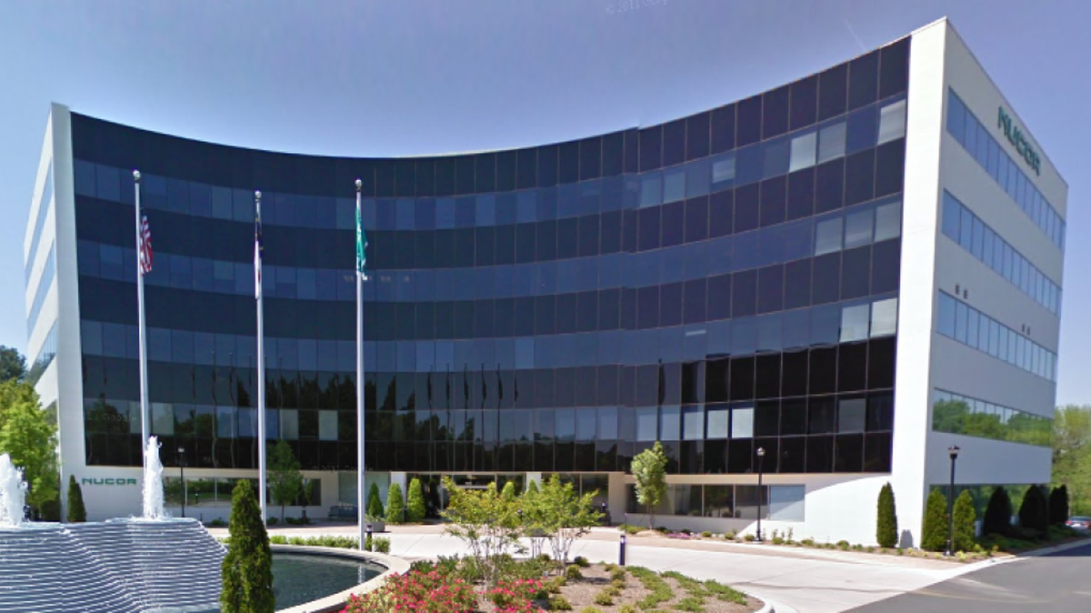 Nucor’s headquarters at 1915 Rexford Road in SouthPark