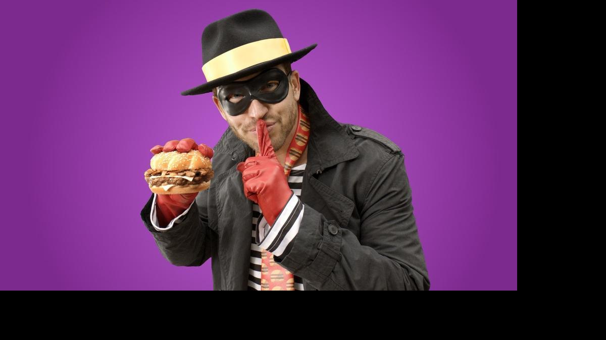 
In this undated product image provided by McDonald’s one of the McDonald’s mascots the Hamburglar poses for a photo. The company is bringing the burger thief back to its advertising after a 13-year absence.
