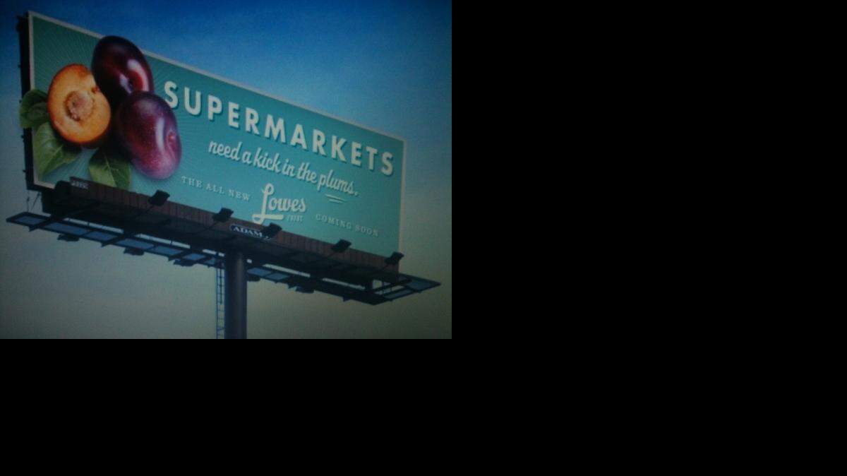 
Rebranding of Lowes Food to emphasize basic services, as seen in this billboard by The Variable, was judged best of show Thursday in the annual American Advertising Federation/Charlotte awards.
