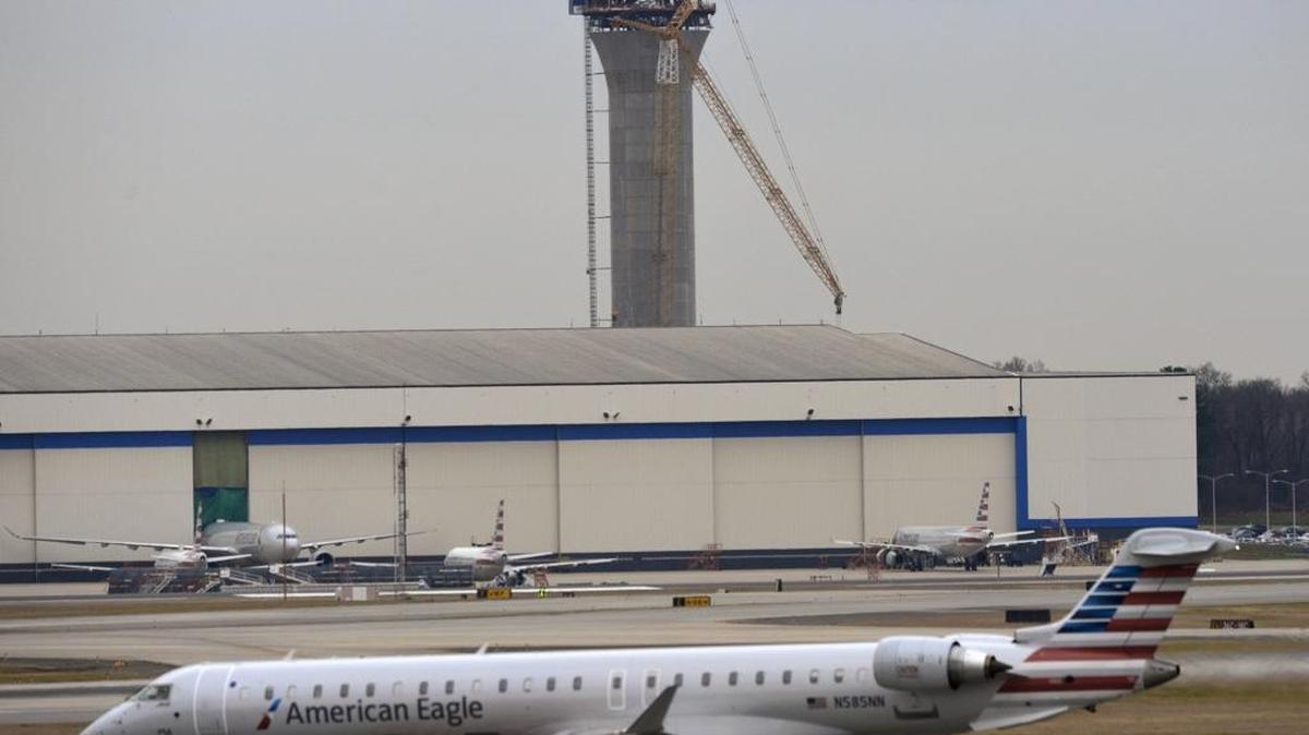 Construction continues on the new control tower at Charlotte Douglas International Airport, Wednesday, Dec. 27, 2017.
