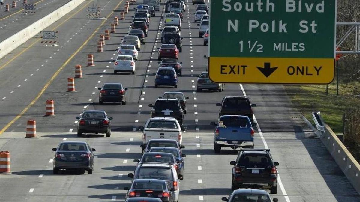 Interstate 485 looking East from Nations Ford Road Road, on Dec. 17, 2014.