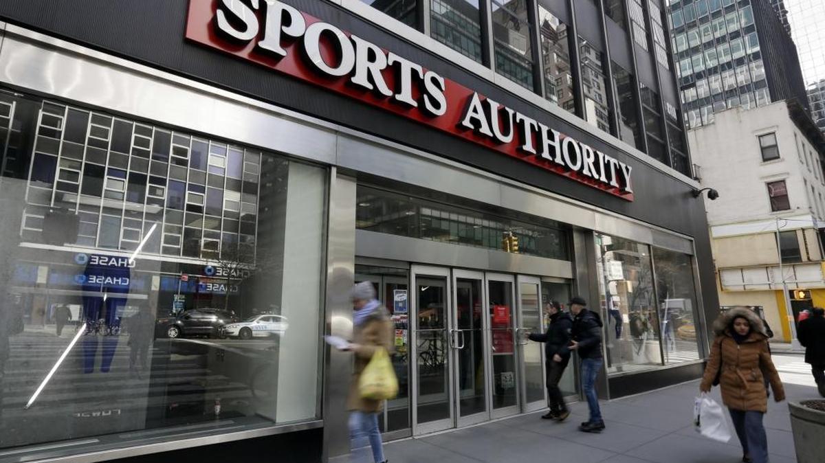 People enter a Sports Authority store, in New York, Wednesday, March 2, 2016. Sports Authority is filing for Chapter 11 bankruptcy protection. The Englewood, Colo., company has 463 stores in 41 states and Puerto Rico.