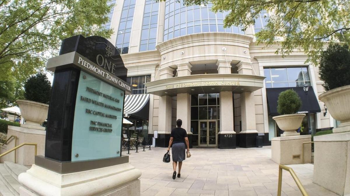 The entrance to the Charlotte headquarters of Piedmont Natural Gas.
