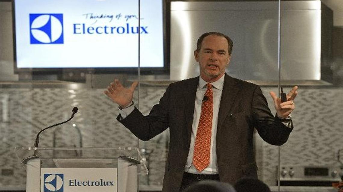 Electrolux Chief Executive Officer Keith McLoughlin speaks at Capital Markets Day in Charlotte in November 2014.