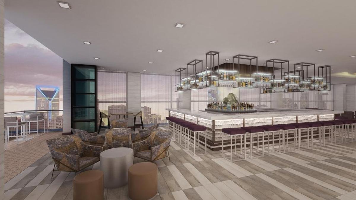 Rendering of Nuvole Rooftop TwentyTwo, atop the EpiCentre.