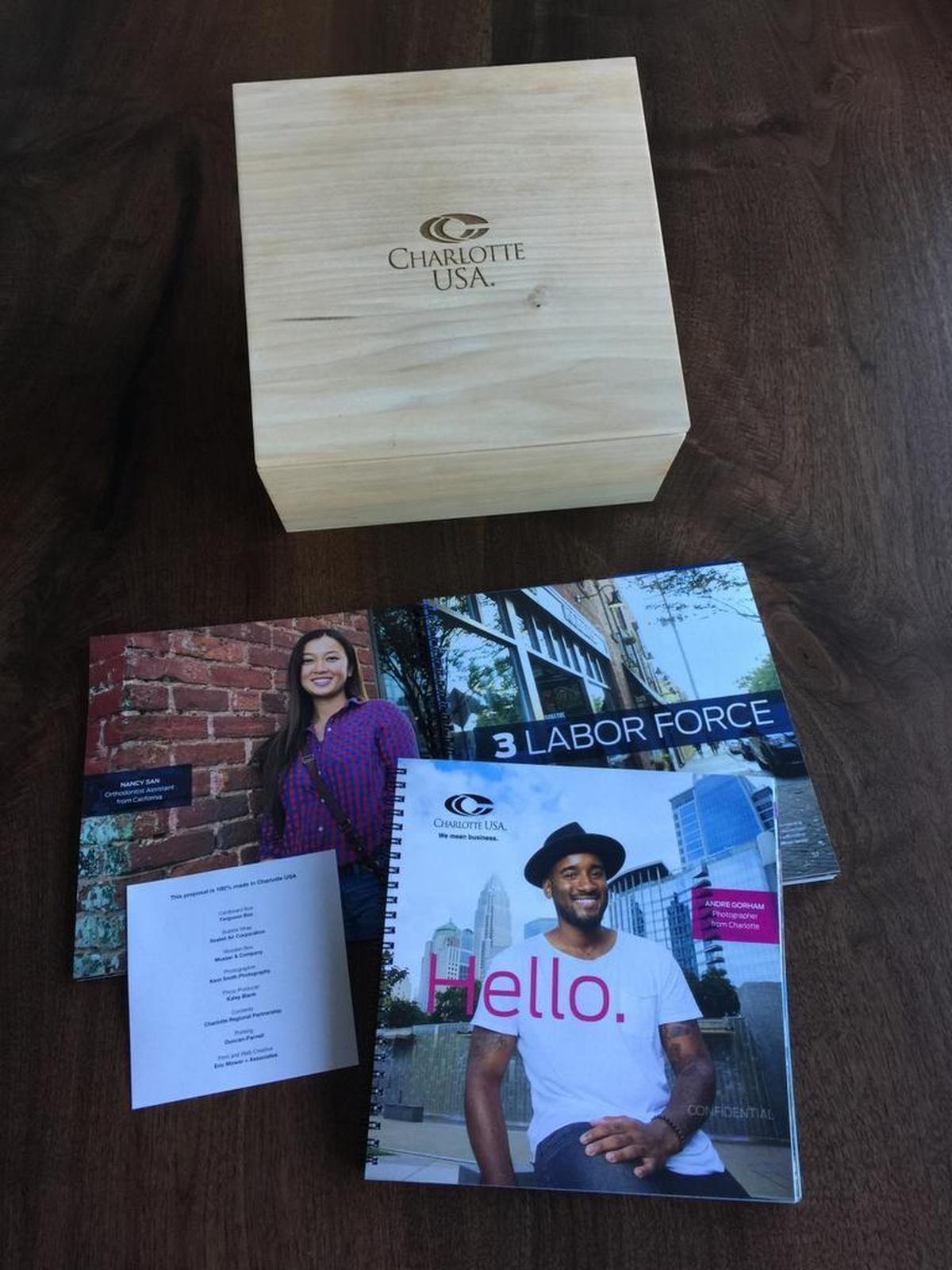 The custom box and Charlotte proposal shipped to Amazon.