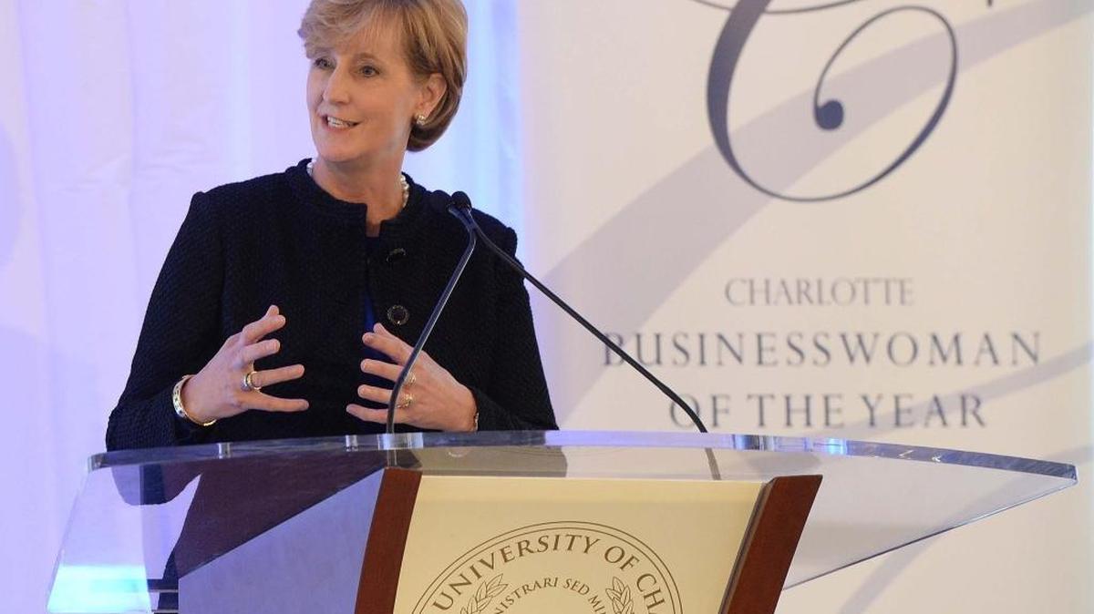 
In March, Premier CEO Susan DeVore accepted Queens University of Charlotte’s 2014 BusinessWoman of the Year award.
