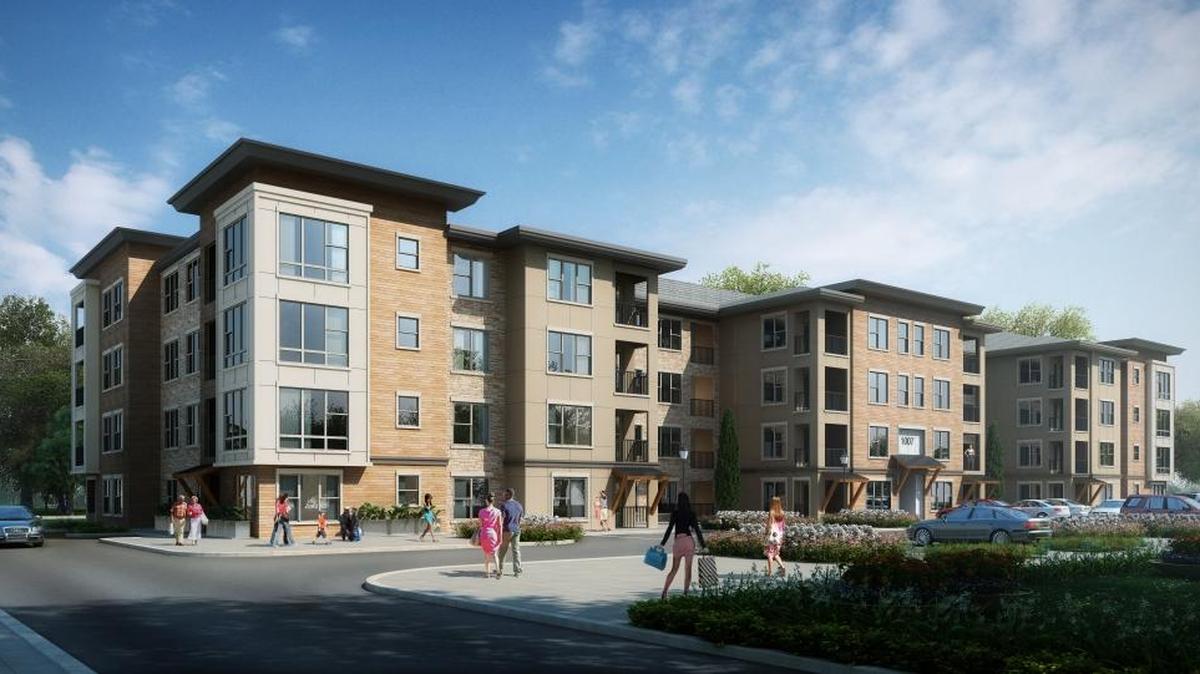 A rendering of the Novel Providence Farm apartments.
