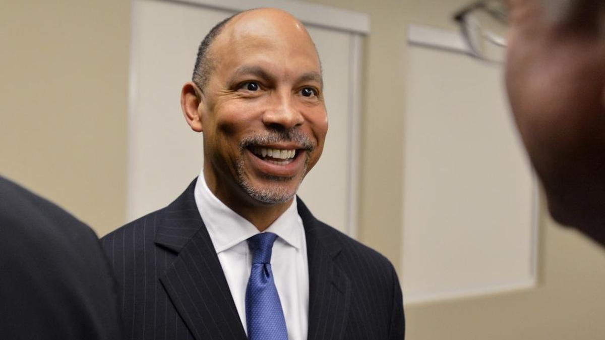 Carolinas HealthCare System CEO Eugene A. Woods spoke at a May 20, 2016 panel discussion about healthcare trends and issues at the 2016 Charlotte Chamber Healthcare Summit.