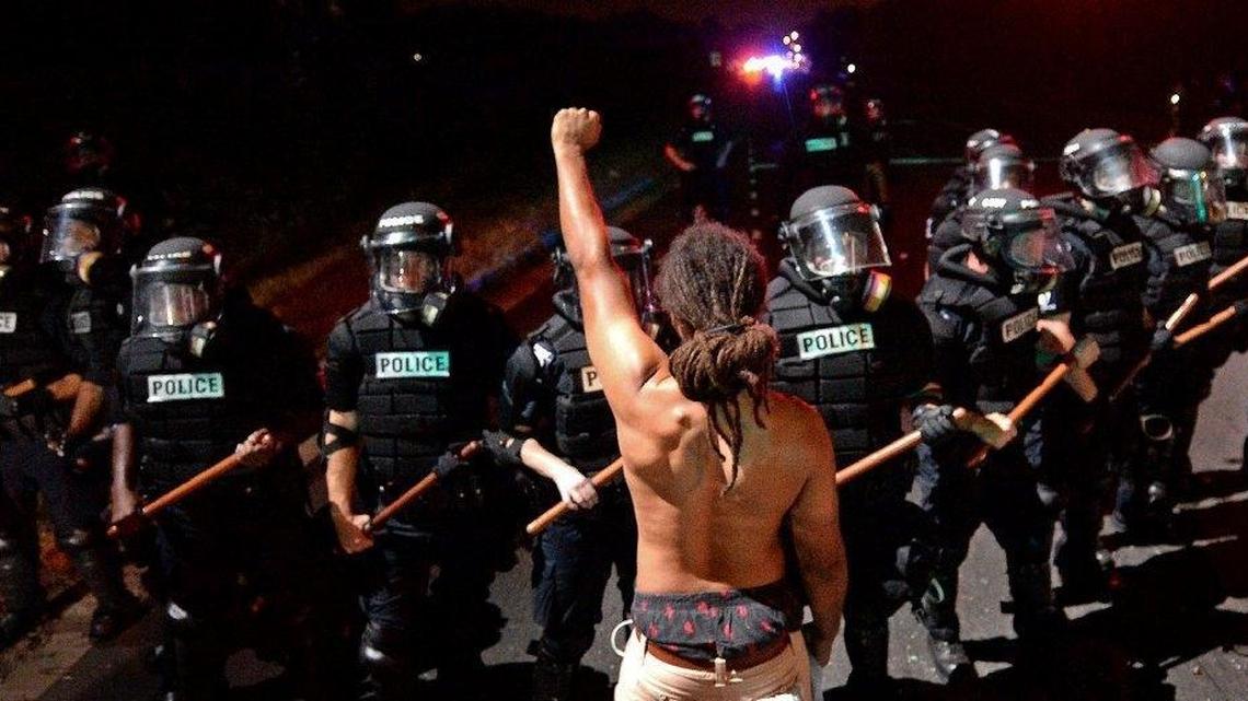 Braxton Winston, now a Charlotte City Council member, during protests following the Keith Lamont Scott shooting in Sept. 2016.