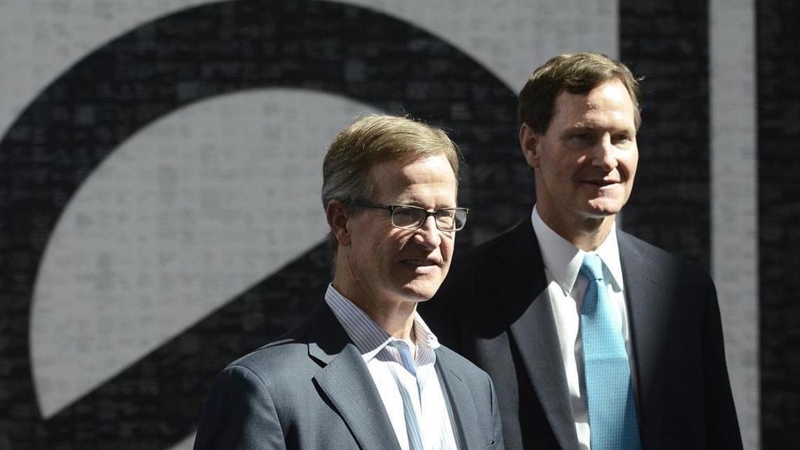 Belk CEO Tim Belk (left) and his brother, Belk’s former chief operating officer, Johnny Belk, in a 2013 file photo.