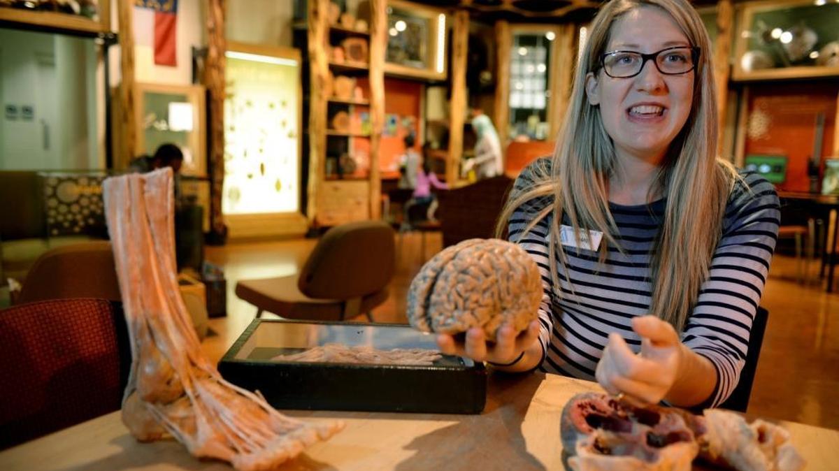 Discovery Place Project Specialist Jamie Decker talks about the exhibit Body World.