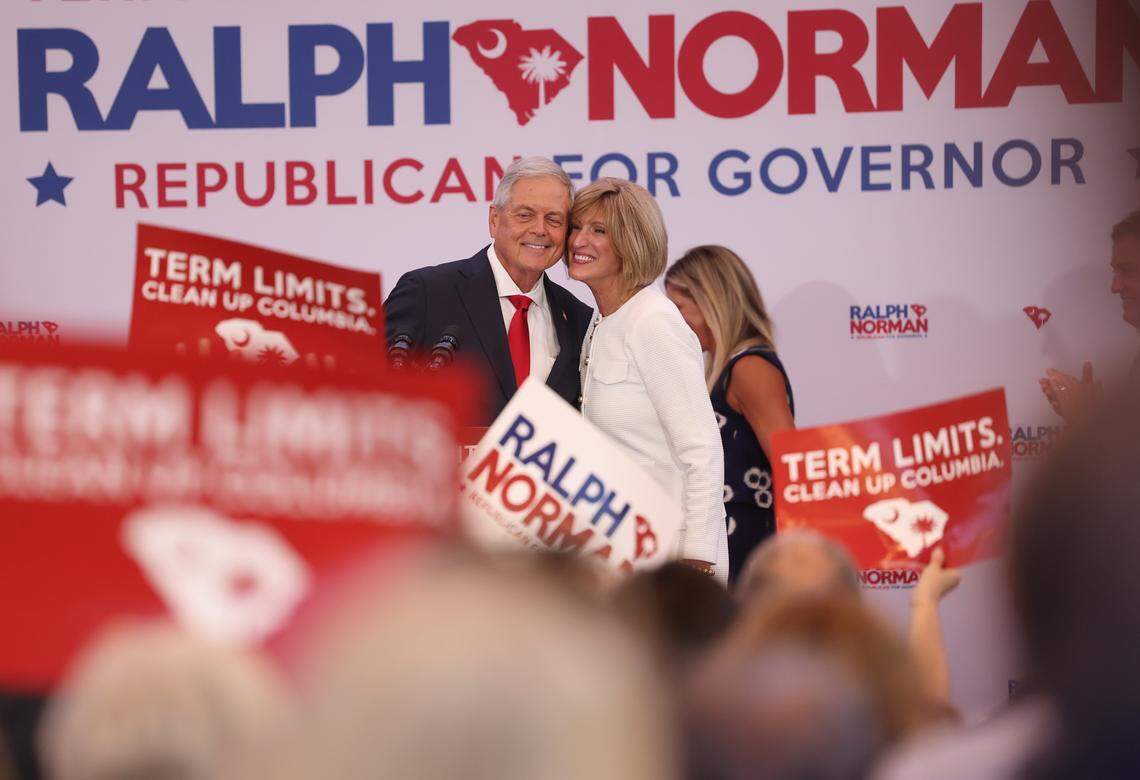 U.S. Congressman Ralph Norman stands with his wife Elaine Norman after he announced his bid for S.C. governor Sunday.