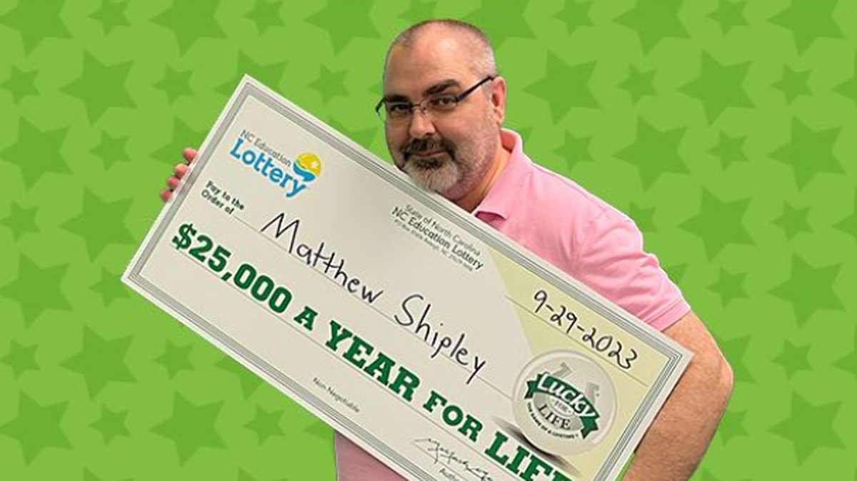 Matthew Shipley hit the jackpot after spending $2 on a lucky lottery ticket.