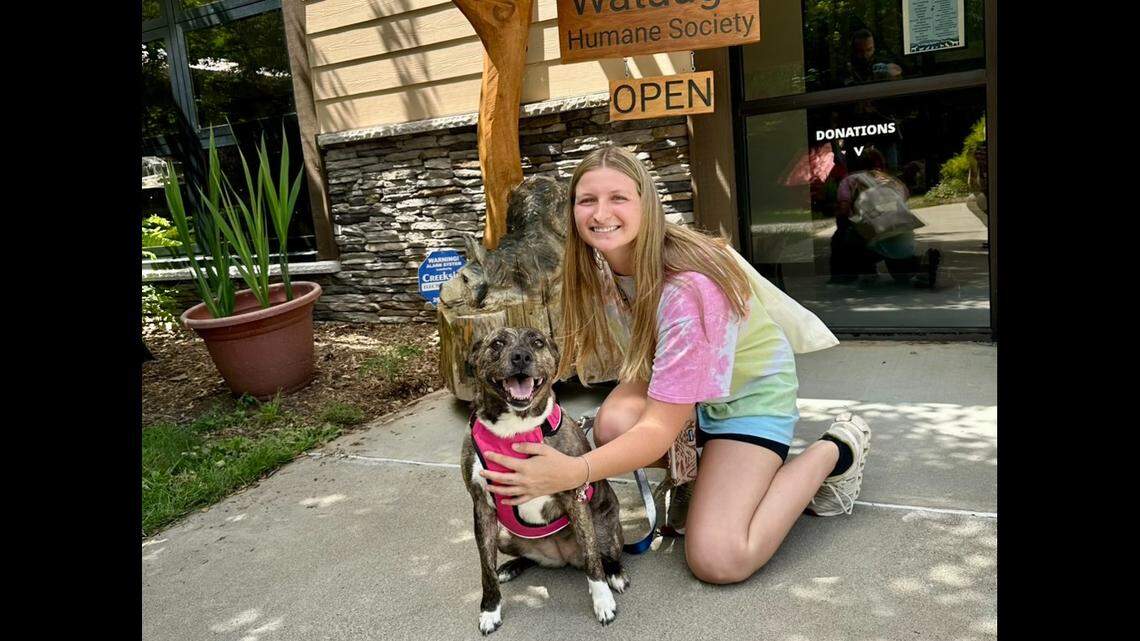 A longtime shelter dog had a tear-filled adoption in North Carolina.