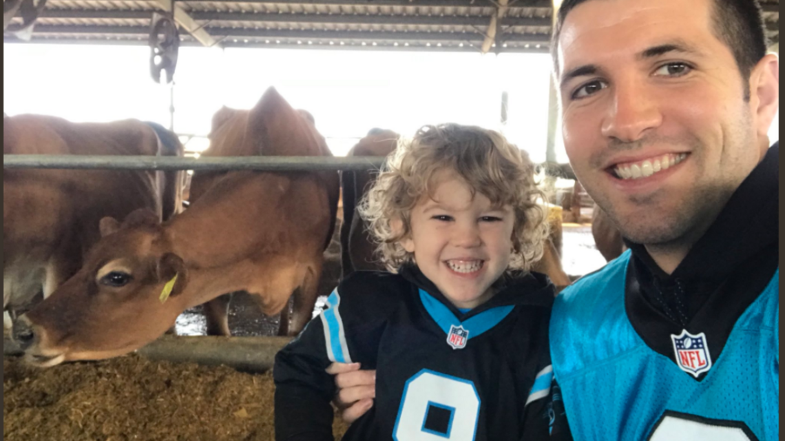 Imagine lunch table chitchat with Panther Graham Gano and a dairy farmer