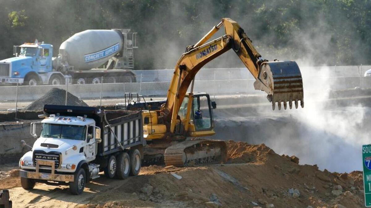 Work continues in the Interstate 77 toll lane construction zone as seen near the Interstate 85 and Interstate 77 merge area north of Charlotte in July.