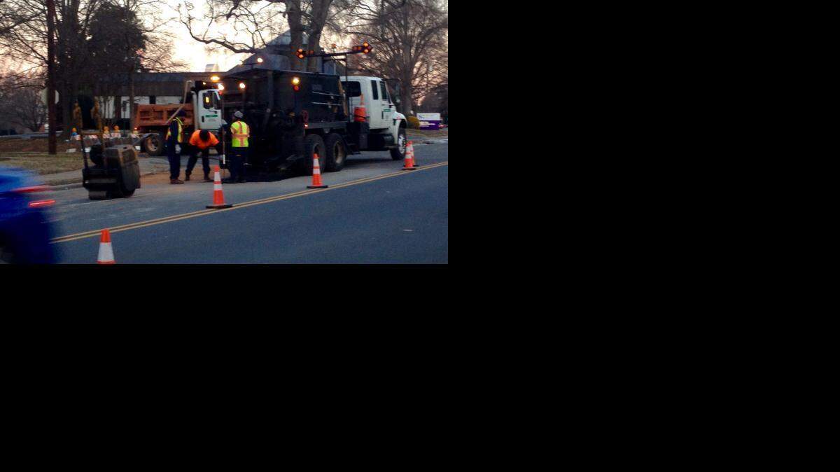 
Crews worked early Friday to repair a water main break on Providence Road near Colonial Avenue. 
