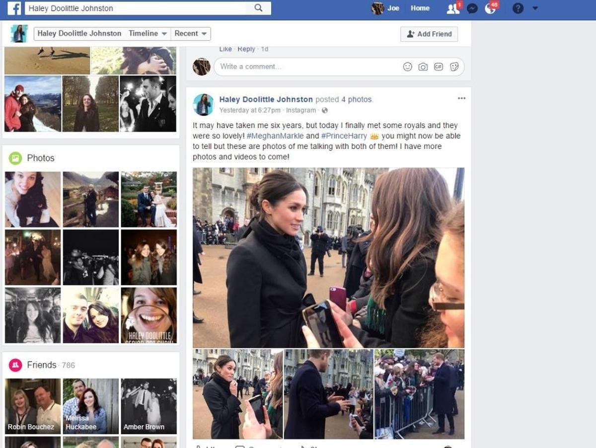 A 26-year-old Charlotte woman living in Great Britain says it took her six years, but she finally met some royals on Thursday, and Prince Harry and Meghan Markle “were so lovely!”