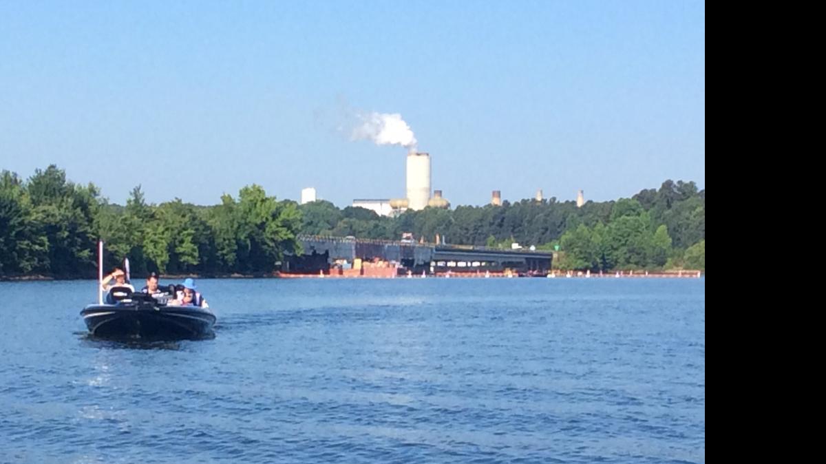 
Boaters approach the Pinnacle access area Saturday morning on the Iredell County side of the N.C. 150 bridge on Lake Norman. The bridge and Duke Energy’s Marshall Steam Station in Terrell are in the distance.
