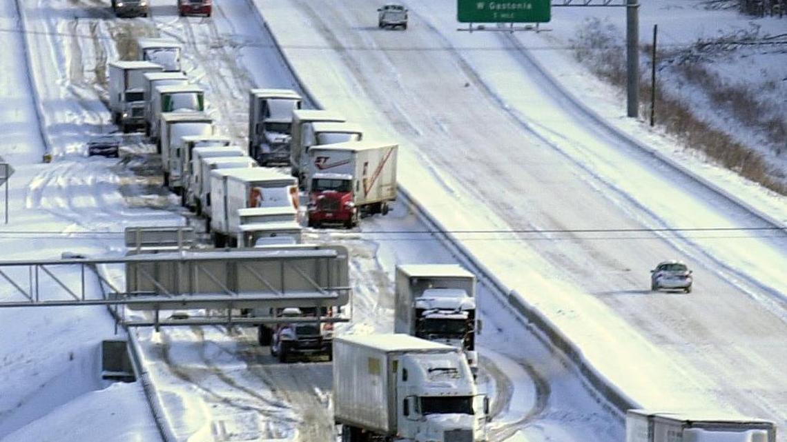This 2003 Charlotte snow storm left I-85 traffic at a standstill just west of the city.