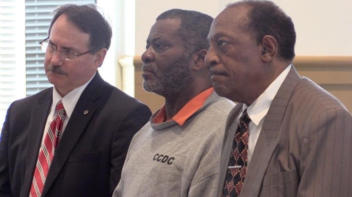 A judge denied bond Friday for Stevie Breland, who is accused of fleeing the scene of a fatal Chester County crash on I-77 in February. Breland’s pastor, Oscar Davis, right, spoke on his behalf Friday. Charleston attorney Jack Sinclaire, left, is one of two lawyers representing Breland