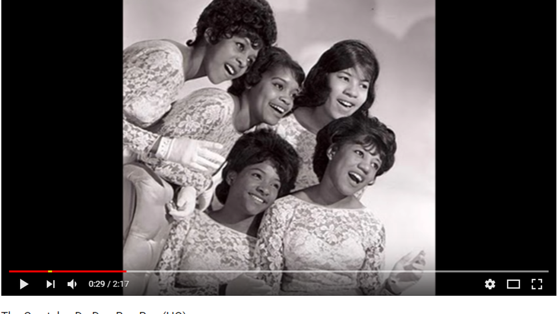 The original lineup of The Crystals during their early 60s hits.