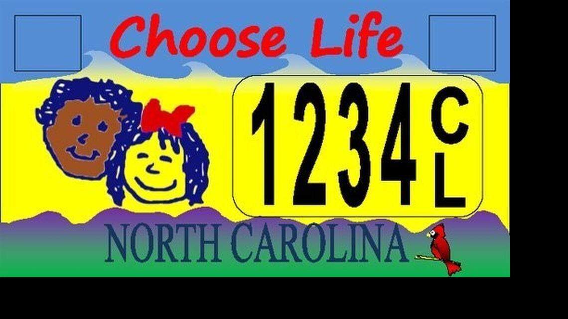 
The “Choose Life” NC license plate 
