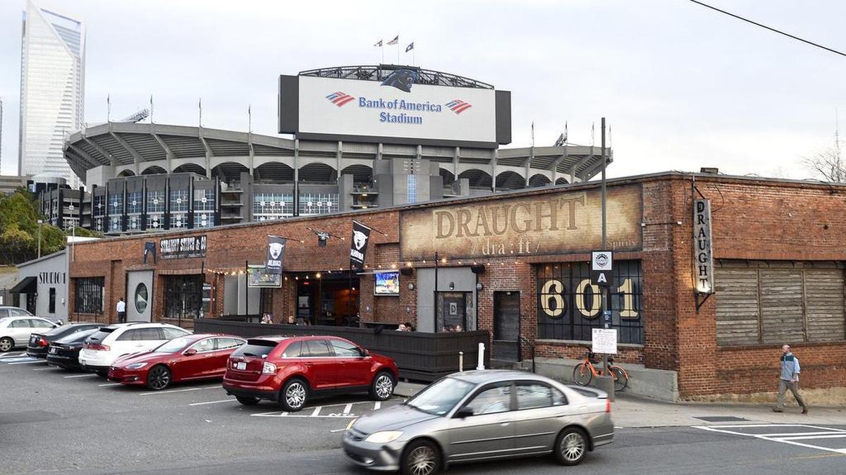 The owner of Draught, which sits right behind Bank of America Stadium on Cedar Street in uptown Charlotte, is being sued by major music publishers that accuse the bar of playing five hit songs without permission.