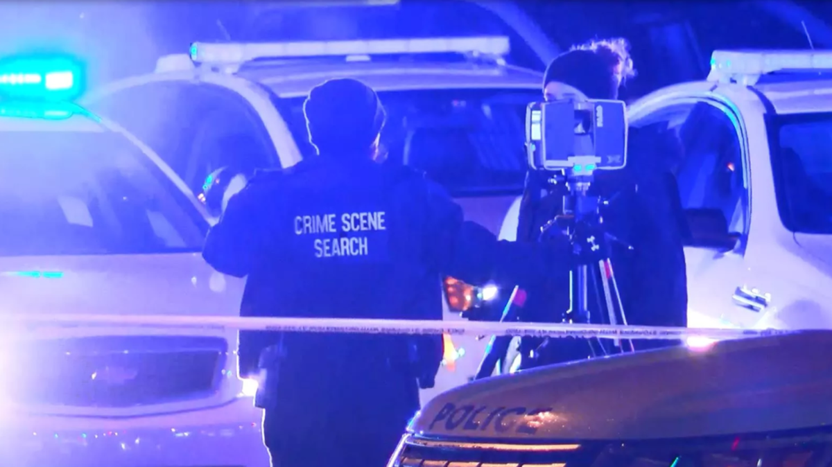 Officers at site of the shooting near intersection of Monroe and Wendover in southeast Charlotte.