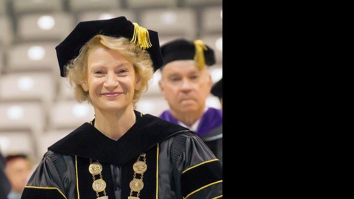 
Sheri Everts at the Appalachian State University installation Friday morning. 
