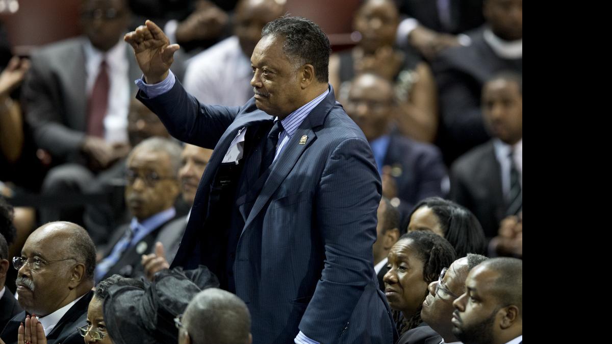 
The Rev. Jesse Jackson attended the June 26 service honoring the life of the Rev. Clementa Pinckney – one of the nine people killed in the shooting at Emanuel AME Church in Charleston.
