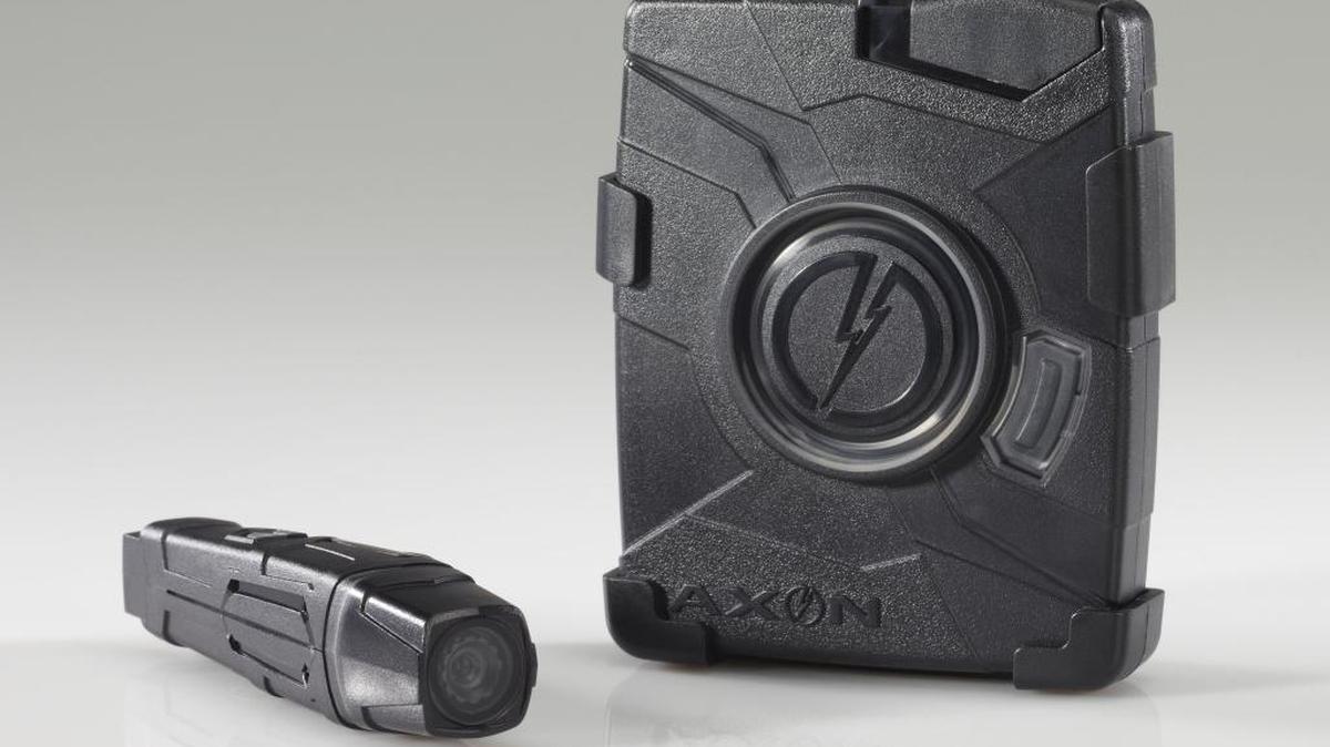 Body camera, left, and controller.
