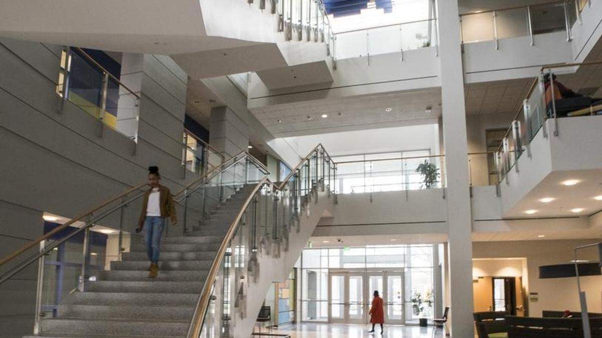 Inside STEM Hall, Johnson C. Smith University’s science building in Charlotte.