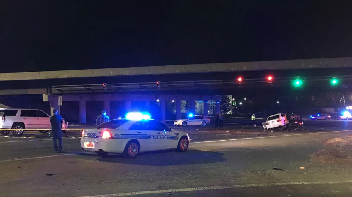 Scene of the multiple vehicle crash that left one person dead Monday evening.