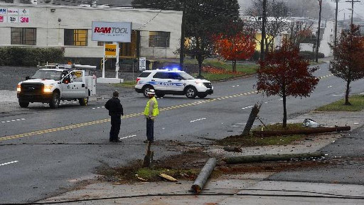 Dalton Avenue at North Graham Street is closed because of a car wreck that downed power lines into the road.