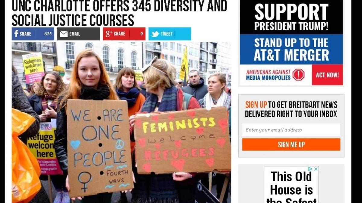 UNC Charlotte defended itself on Thursday after the conservative online Breitbart News site knocked the university in a story headlined, “UNC Charlotte Offers Staggering 345 Diversity and Social Justice Courses.”