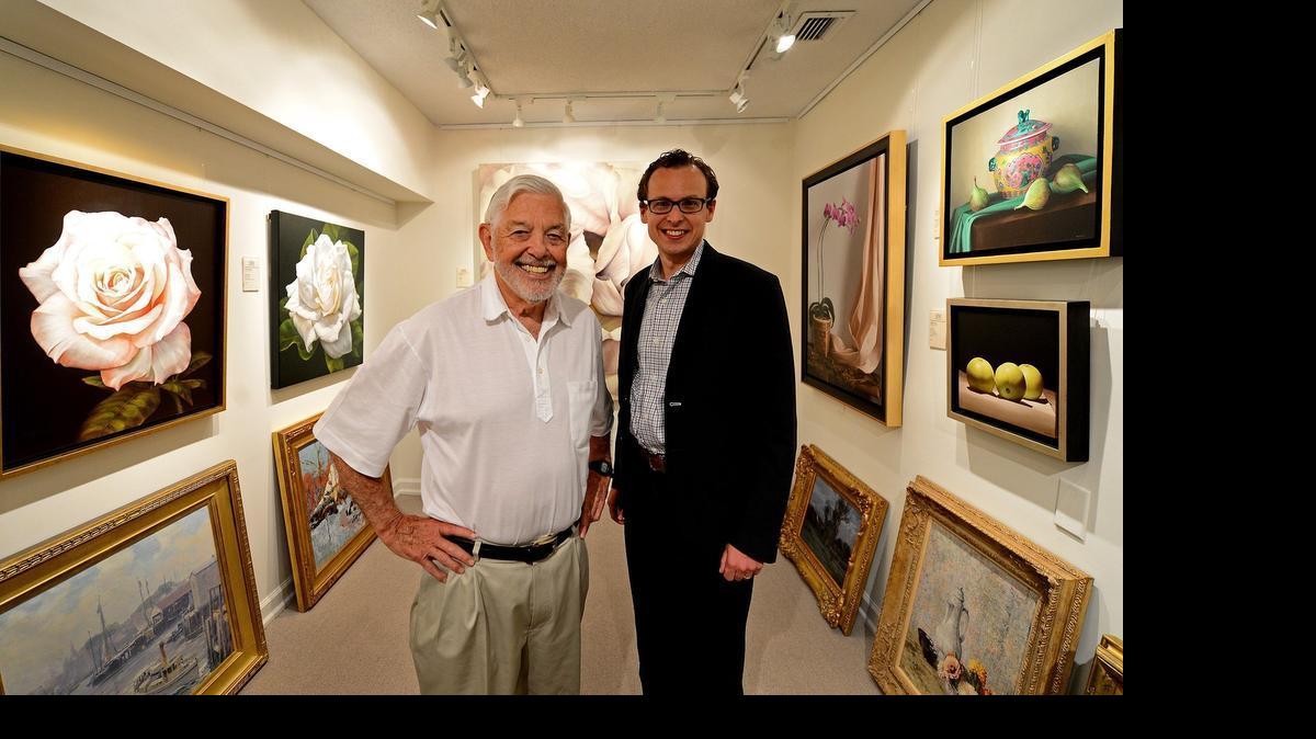 
Hugh McColl, left, in a 2014 photo with Scott Provancher, former Arts & Science Council president, who helped organize the Thrive campaign. 
