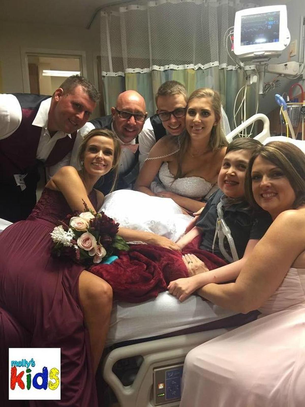 Family stages wedding at Charlotte’s children’s hospital where best man is confined to a bed